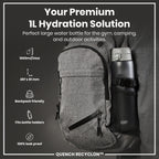 Leak Proof 1 litre Water Bottle, Recyclon, Grey, 1L