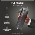 Leak Proof 1 litre Water Bottle, Recyclon, Grey, 1L