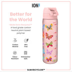 Leak Proof Slim Water Bottle, Recyclon, Butterfly, 500ml (18oz)