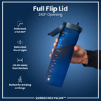 Leak Proof 1 litre Water Bottle, Recyclon, Navy, 1L