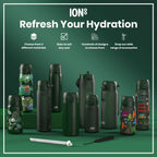Leak Proof Kids Water Bottle, Stainless Steel, Dark Green, 400ml (13oz)