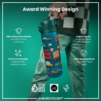 Leak Proof Slim Water Bottle, Recyclon, Automobile, 500ml (18oz)