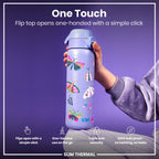 Leak Proof Slim Thermal Steel Water Bottle, Insulated, Butterfly, 500ml (17oz)