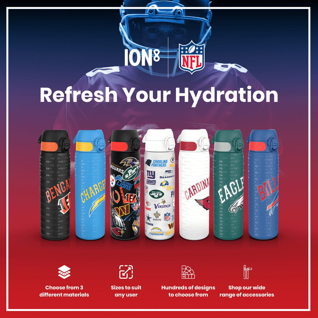Leak Proof NFL Water Bottle, Stainless Steel, Buffalo Bills, 600ml (20oz)