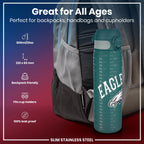 Leak Proof NFL Water Bottle, Stainless Steel, Philadelphia Eagles, 600ml (20oz)
