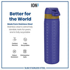 Leak Proof NFL Water Bottle, Stainless Steel, Baltimore Ravens, 600ml (20oz)