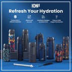 Leak Proof Small Water Bottle With Straw, Recyclon, Navy, 350ml (12oz)