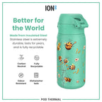 Leak Proof Thermal Steel Water Bottle, Insulated, Bees, 320ml (11oz)