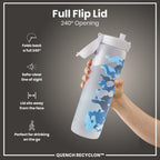 Leak Proof 1 Litre Water Bottle with Times to Drink, Recyclon, Camouflage, 1L