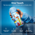 Leak Proof Kids Water Bottle, Stainless Steel, Safari, 400ml (13oz)