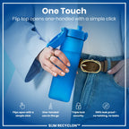 Leak Proof Medium Water Bottle with Straw, Recyclon, Blue, 500ml (18oz)