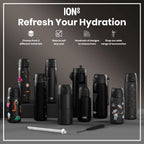 Leak Proof Small Water Bottle With Straw, Recyclon, Black, 350ml (12oz)