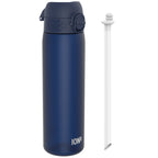 Leak Proof Medium Water Bottle with Straw, Recyclon, Navy, 500ml (18oz)