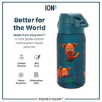 Leak Proof Kids Water Bottle, Recyclon, Red Pandas, 350ml (12oz)