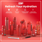 Leak Proof Slim Water Bottle, Stainless Steel, Red Unicorns, 600ml (20oz)