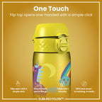 Leak Proof Slim Water Bottle, Recyclon, Yellow Unicorns, 500ml (18oz)