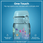 Leak Proof Kids Water Bottle, Recyclon, Blue Unicorns, 350ml (12oz)