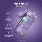Leak Proof Kids Water Bottle, Recyclon, Purple Unicorns, 350ml (12oz)