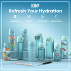 Leak Proof Slim Water Bottle, Stainless Steel, Blue Unicorns, 600ml (20oz)