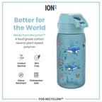 Leak Proof Kids Water Bottle, Recyclon, Sharks, 350ml (12oz)