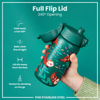 Leak Proof Kids Water Bottle, Stainless Steel, Otters, 400ml (13oz)