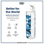 Leak Proof Slim Water Bottle, Recyclon, Camouflage, 500ml (18oz)