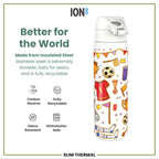 Leak Proof Slim Thermal Steel Water Bottle, Insulated, Football, 500ml (17oz)