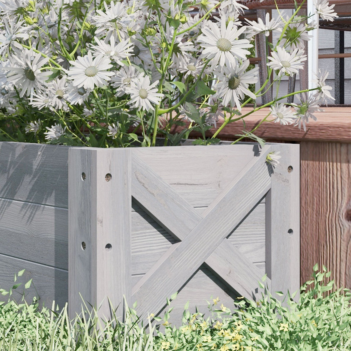 Wooden Garden Raised Bed Planter Grow Containers Pot, 100x36.5x36cm