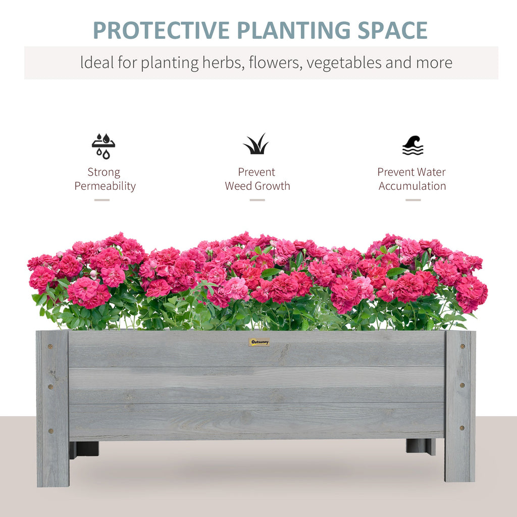 Wooden Garden Raised Bed Planter Grow Containers Pot, 100x36.5x36cm