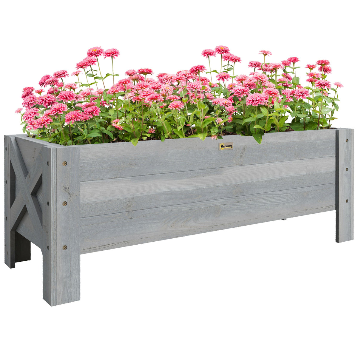 Wooden Garden Raised Bed Planter Grow Containers Pot, 100x36.5x36cm