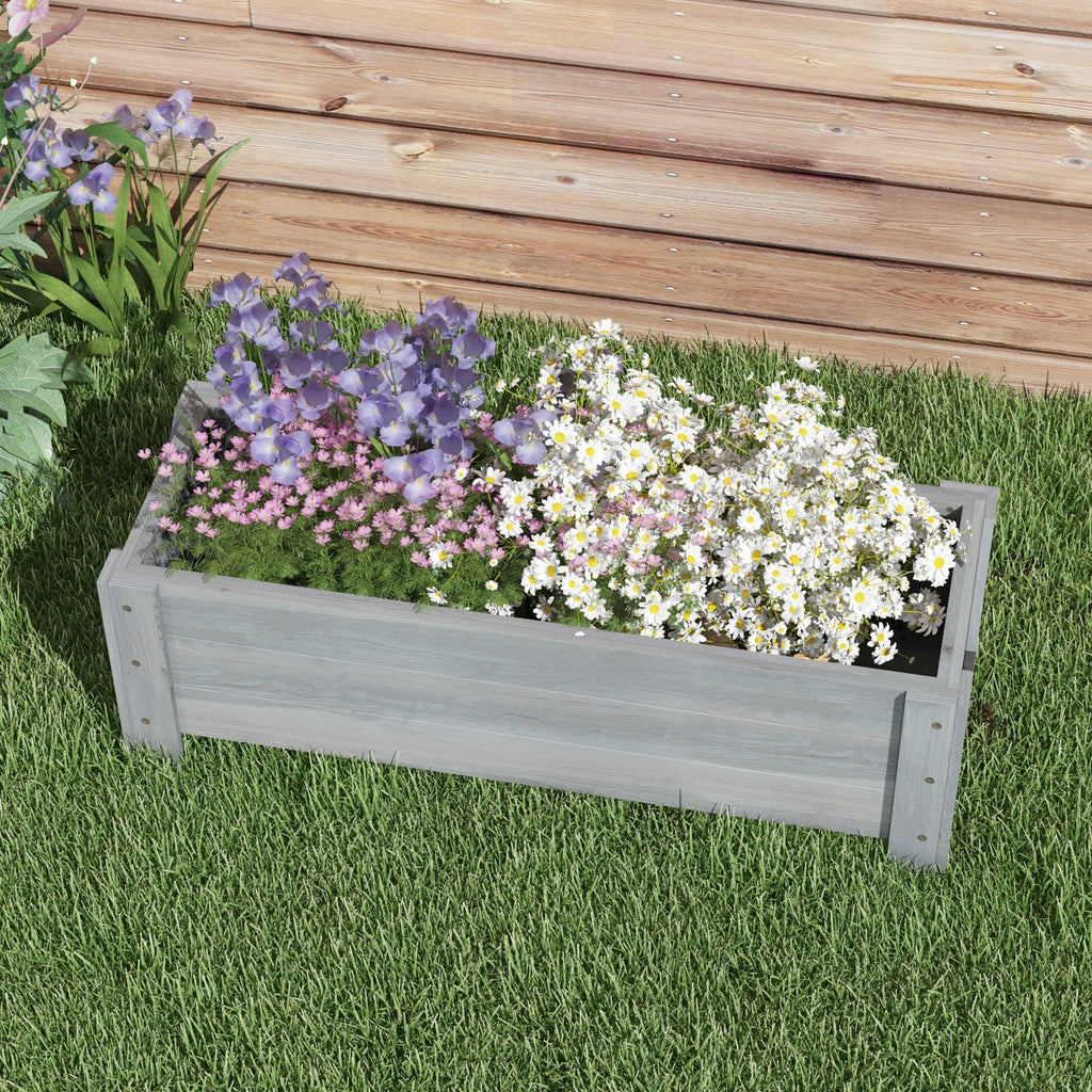 Wooden Garden Raised Bed Planter Grow Containers Pot, 100x36.5x36cm
