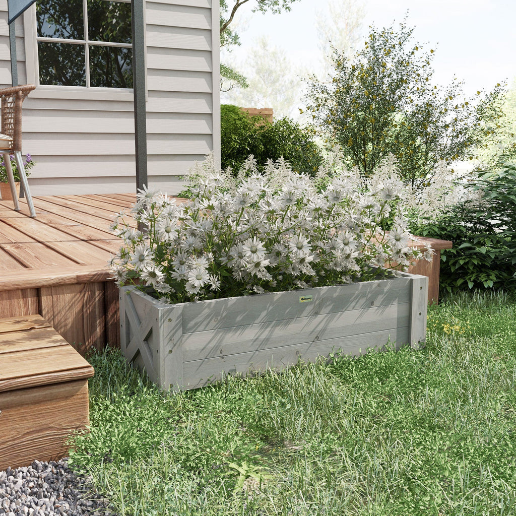 Wooden Garden Raised Bed Planter Grow Containers Pot, 100x36.5x36cm
