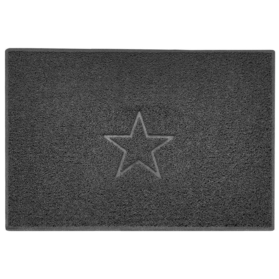 Indoor Spaghetti Door Mat Embossed Star - Dark Grey 120cm x 80cm