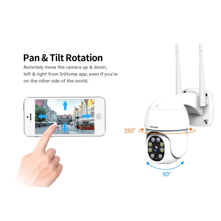 Sricam SP028 1080P HD Outdoor PTZ Camera, Support Two Way Audio / Motion Detection / Humanoid Detection / Color Night Vision / TF Card, US Plug, SP028 AU Plug, SP028 EU Plug, SP028 UK Plug, SP028 US Plug – TPU