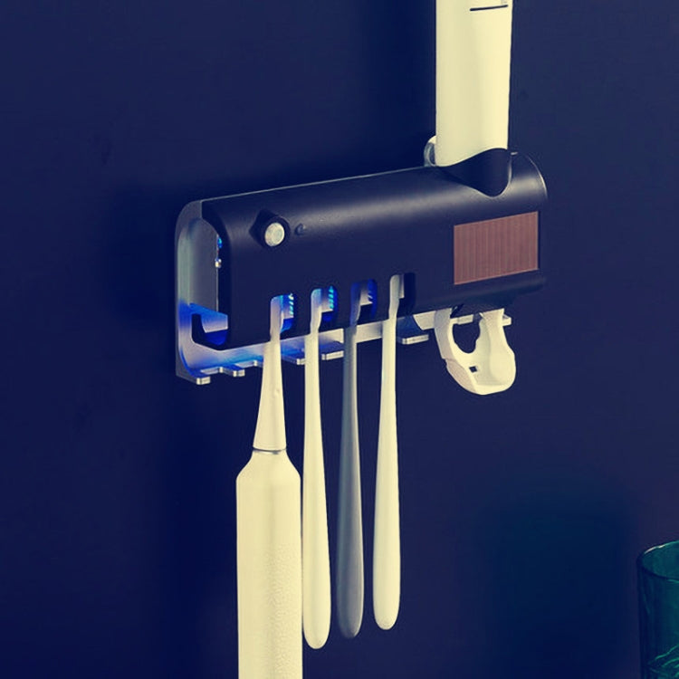 Ultraviolet Toothbrush Sterilizer Bathroom Wall-mounted Toothbrush Holder Black