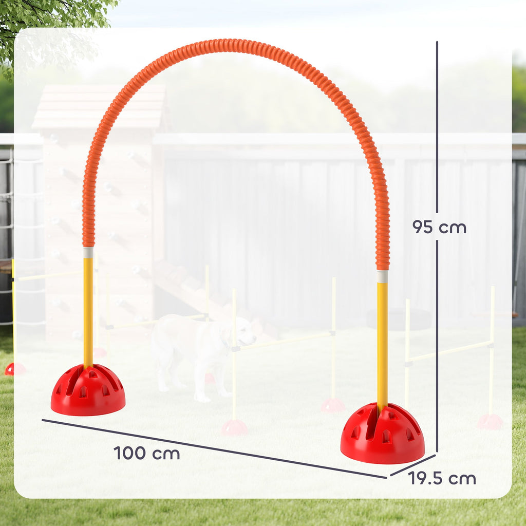 4 Piece Dog Agility Training Equipment with Carry Bag, Orange