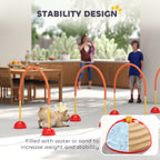 4 Piece Dog Agility Training Equipment with Carry Bag, Orange