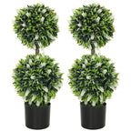 Set of 2 Potted Artificial Plants with Lavender Flowers White