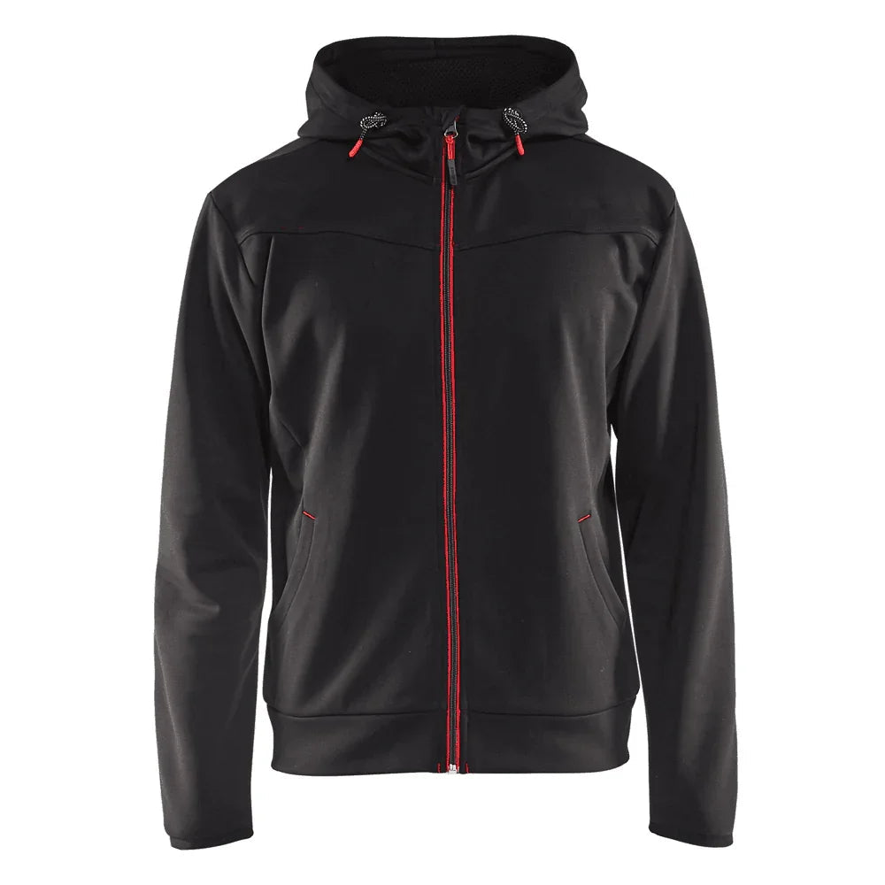 Blåkläder 3363 Work Hoodie with Full Zip Black Red