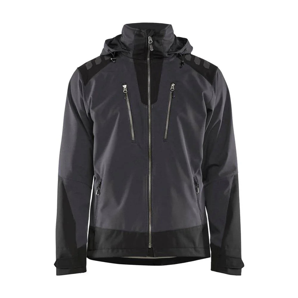Blåkläder 4749 Stretch Hooded Softshell Jacket, wind and waterproof fabric Dark grey black