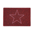 Embossed Star Spaghetti Door Mat - Red & Black