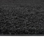 Washable Black Shaggy Rug