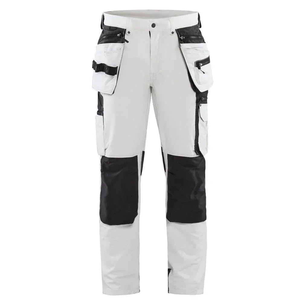 Blaklader 1079 4-Way Stretch Painters Holster Pocket Work Trousers White Dark grey
