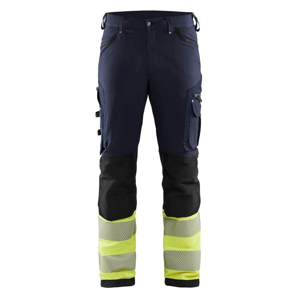 Blaklader 1193 Hi-Vis 4-Way Stretch Work Trousers Navy blue Hi-vis yellow
