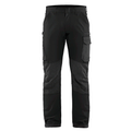 Blaklader 1422 4-Way Stretch Service Work Trousers Black/Dark Grey, 37" Waist Short Leg
