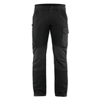 Blaklader 1422 4-Way Stretch Service Work Trousers Black/Dark Grey, 37" Waist Short Leg