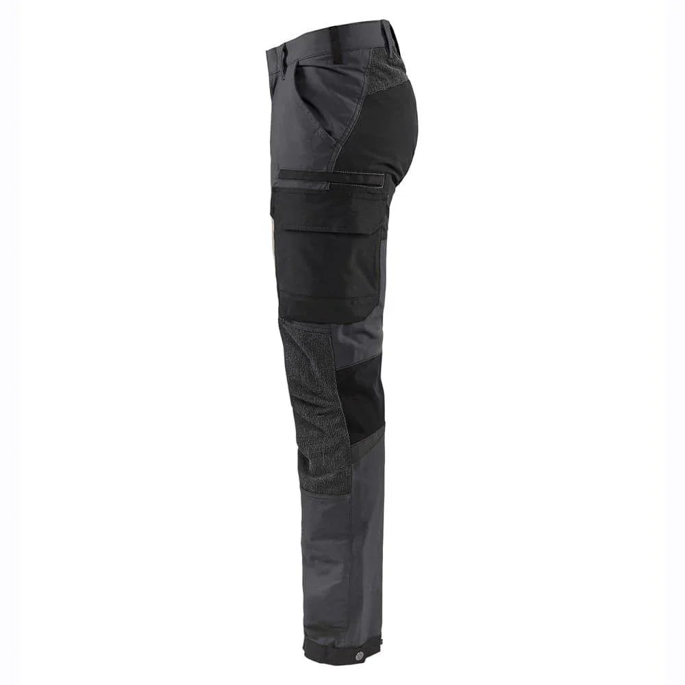 Blaklader 1422 4-Way Stretch Service Work Trousers Mid Grey / Black