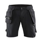Blaklader 1520 Craftsmen 4-Way Stretch Work Shorts with Holster Pockets Black Dark grey