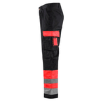 Blaklader 1584 Hi-Vis Professional Drivers Work Trousers Black / Red