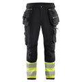 Blaklader 1993 Hi-Vis 4-Way Stretch Holster Pocket Work Trousers Black Hi-vis yellow